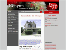 Tablet Screenshot of cityofkenyon.com